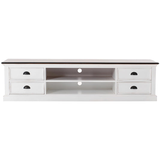 Nova Solo Halifax Accent White Painted TV Unit with 4 Drawers CA631TWD