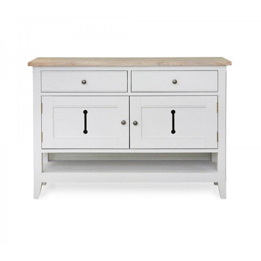 BAUMHAUS Signature Grey Console Sideboard w/ Limed Wood Top CFF02B - White Tree Furniture