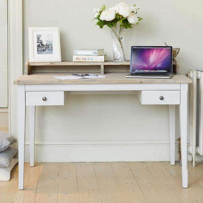 Baumhaus Signature Grey Desk / Dressing Table w/ Limed Wood Top CFF06B - White Tree Furniture