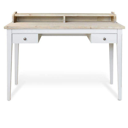 Baumhaus Signature Grey Desk / Dressing Table w/ Limed Wood Top CFF06B - White Tree Furniture