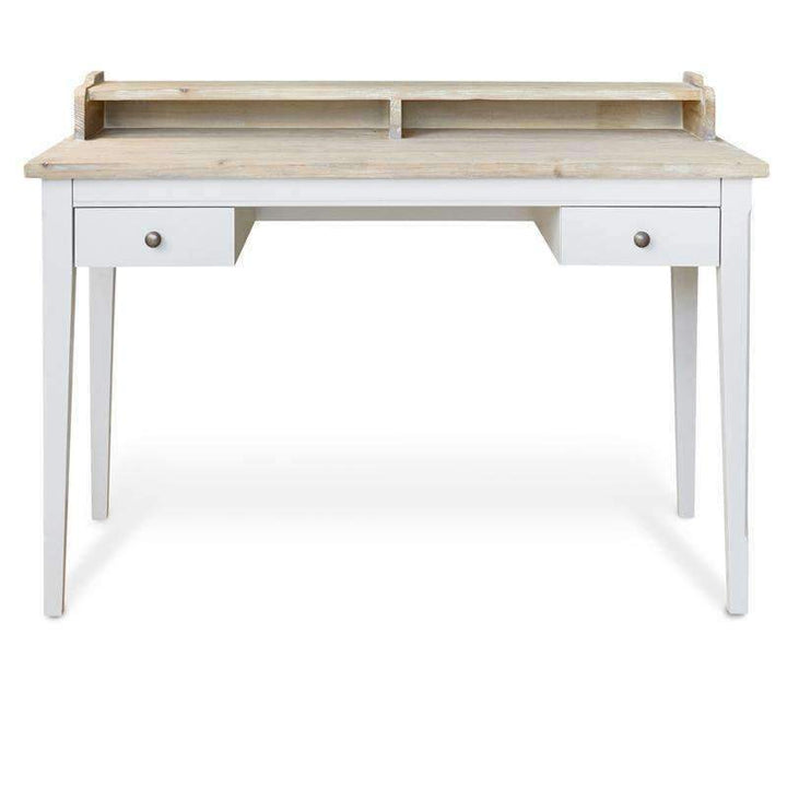 Baumhaus Signature Grey Desk / Dressing Table w/ Limed Wood Top CFF06B - White Tree Furniture