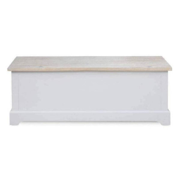 Baumhaus Signature Grey Hallway Storage Bench Chest with Limed Wood Top CFF20B - White Tree Furniture