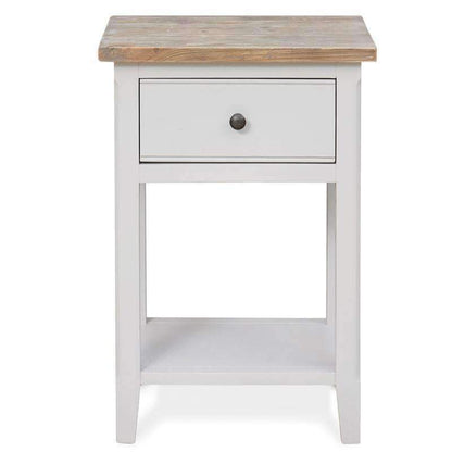 Baumhaus Signature Grey One Drawer Side Table with Limed Wood Top CFF10A - White Tree Furniture