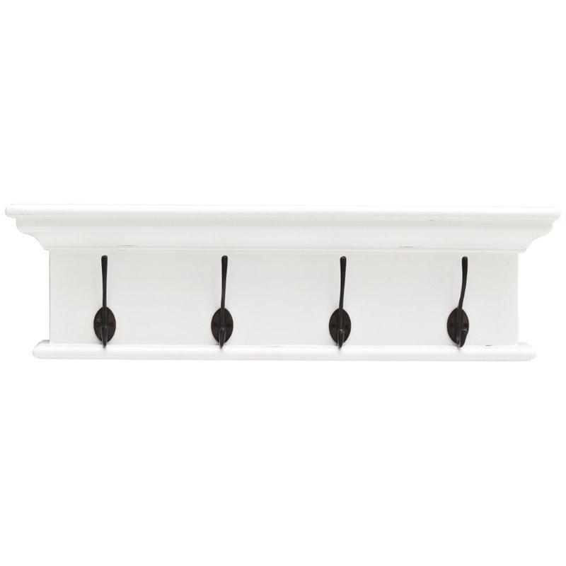 Halifax White Painted Four Hook Coat Rack - White Tree Furniture