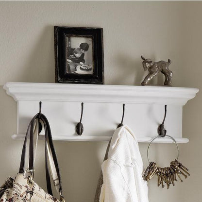 Halifax White Painted Four Hook Coat Rack - White Tree Furniture